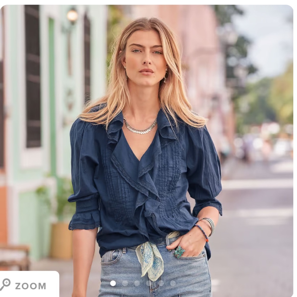 Sundance Beatrice Blue Ruffle Top (New with tags) size S